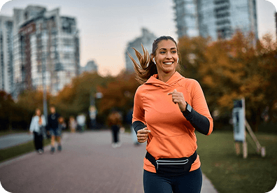 Woman starting to run